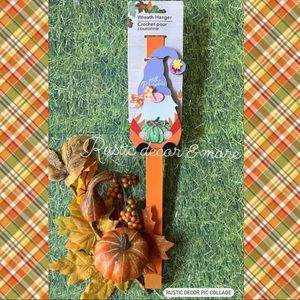 Harvest Gnome Metal Wreath Hanger Durable Fall Home Indoor Out door Decoration